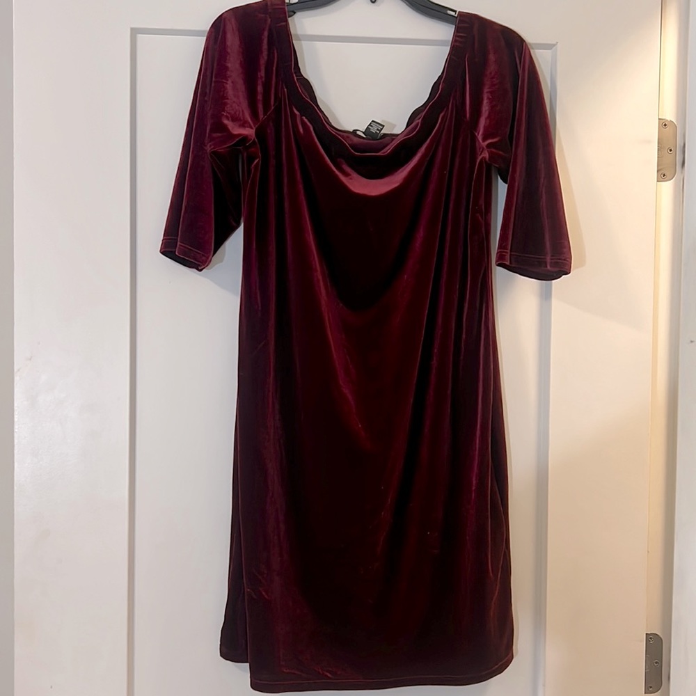 Burgundy Velvet Dress